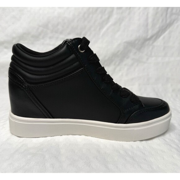 Nine West Women’s Tons High Top Hidden Wedge Sneakers Black Size 5.5M Shoes - Picture 6 of 11
